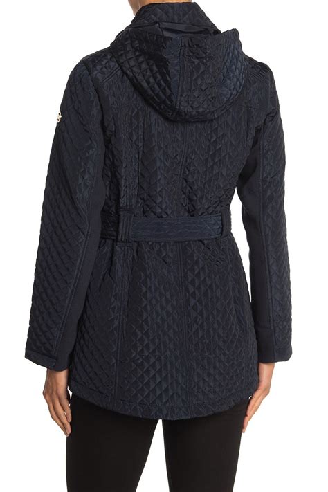 michael kors navy quilted jacket|michael kors ladies padded coats.